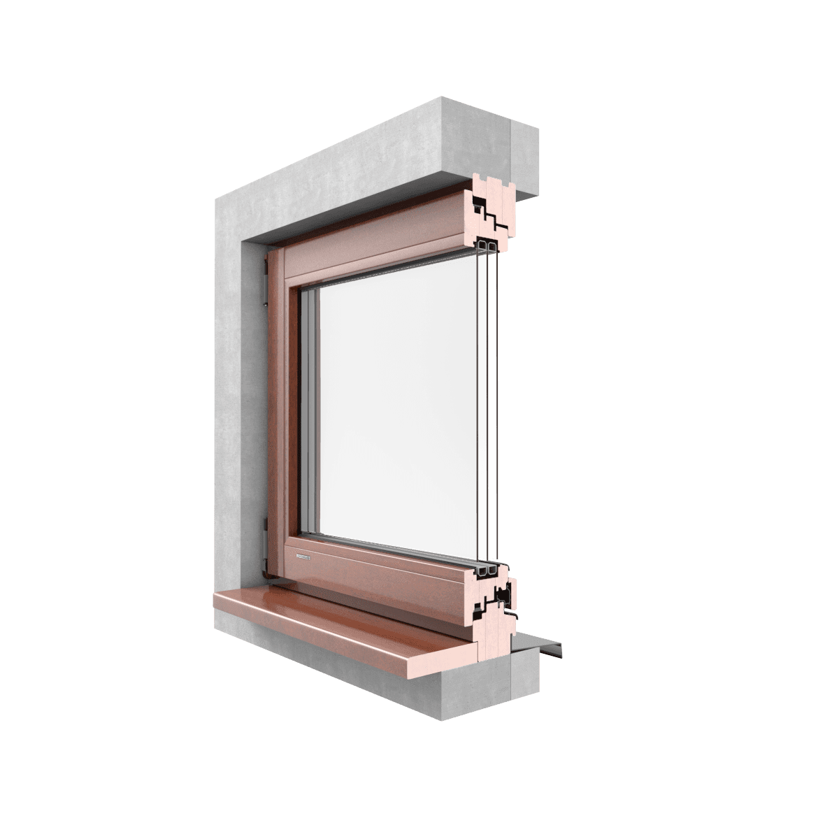 GALUX Modern 88mm wooden window profile